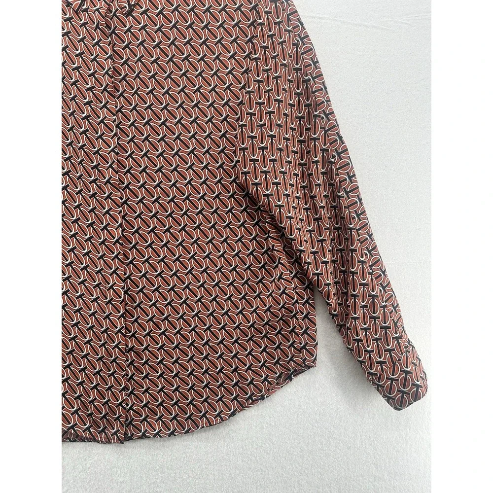 EXPRESS Brown Black Button Down Long Sleeve Shirt‎ Size XS Multicolor